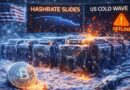 Bitcoin Hashrate Slides: US Cold Wave Knocks Mining Rigs Offline