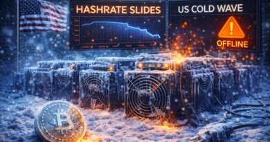 Bitcoin Hashrate Slides: US Cold Wave Knocks Mining Rigs Offline