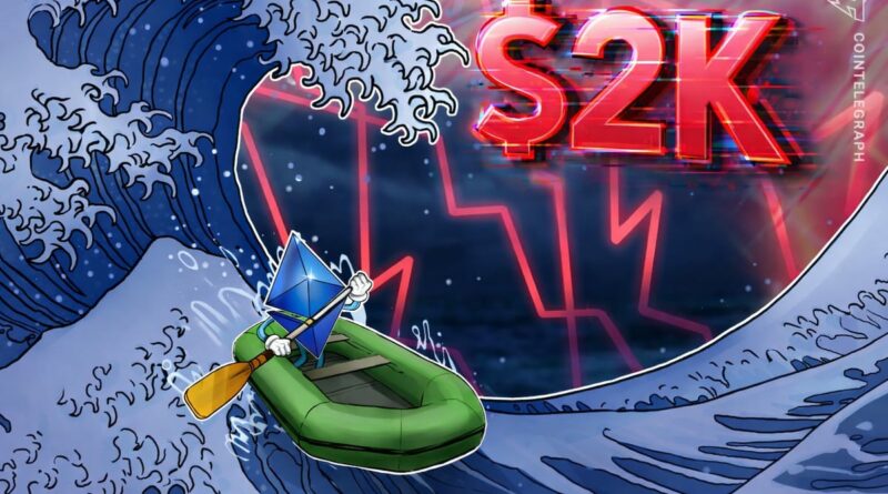 Ether slips below $2K as ETH holder confidence faces major stress test