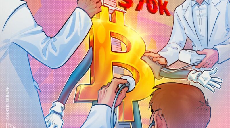 Bitcoin shorts above $70K at risk since ‘90% of downside’ is already complete