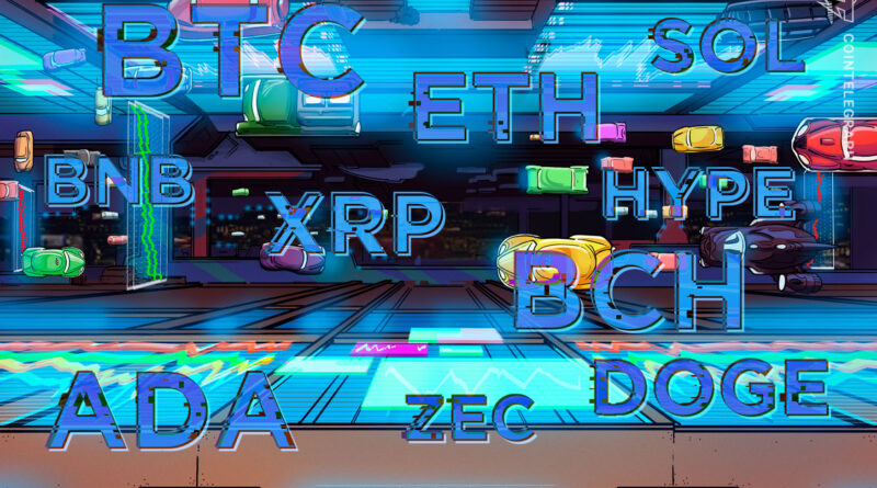 Price predictions 5/15: BTC, ETH, BNB, XRP, SOL, DOGE, HYPE, ADA, ZEC, BCH